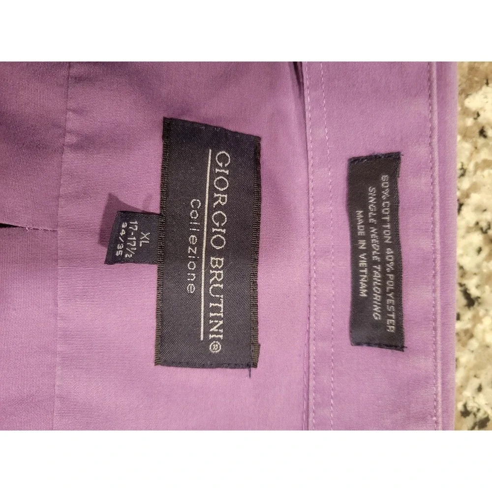 Giorgio Brutini Collezioane Men's XL Purple L S‎ Button Down Dress Shirt